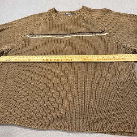 sweater Eddie Bauer mens xxxl Crew Neck Pullover KHAKI GRN 100% Cotton Heavy - Picture 6 of 9